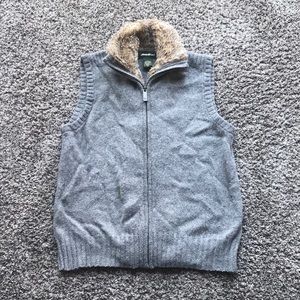 Eddie Bauer faux fur lined sweater vest